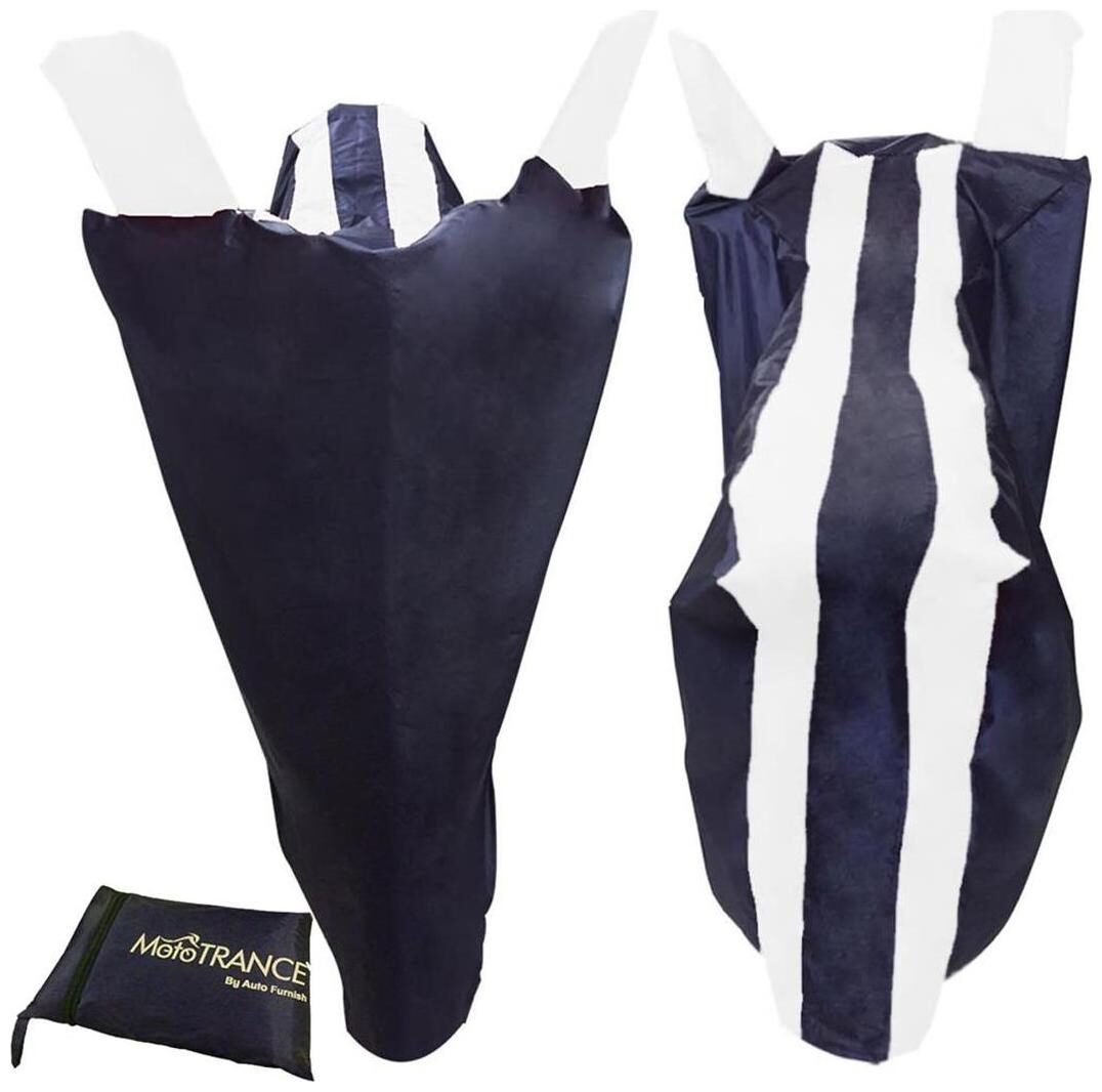 

Mototrance - Sporty Arc Blue White Bike Body Cover for Hero CD Dawn O m