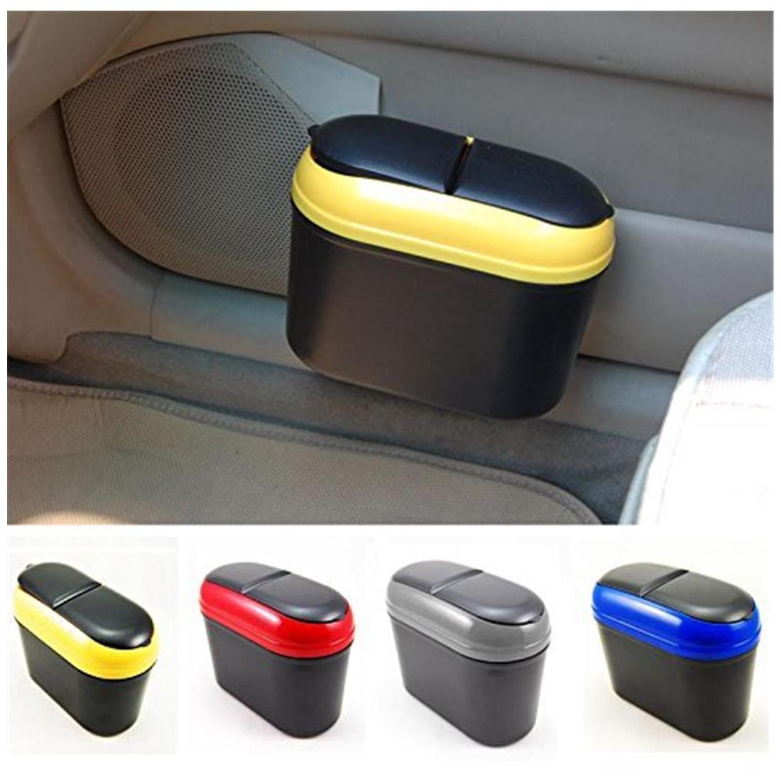 

Multicolour Car Trash Rubbish Can Garbage Dust Dustbin Box Case Holder Bin Hook