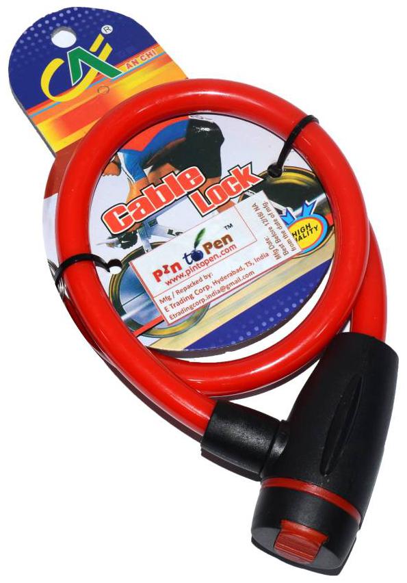 

Multipurpose Iron Cable Lock For Helmet Bicycle Red