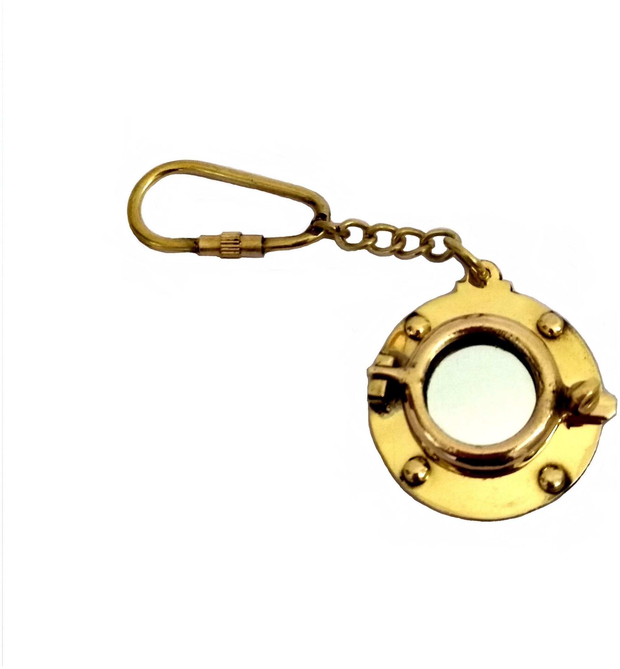 

Nautical Brass Round Mirror Porthole Keychain