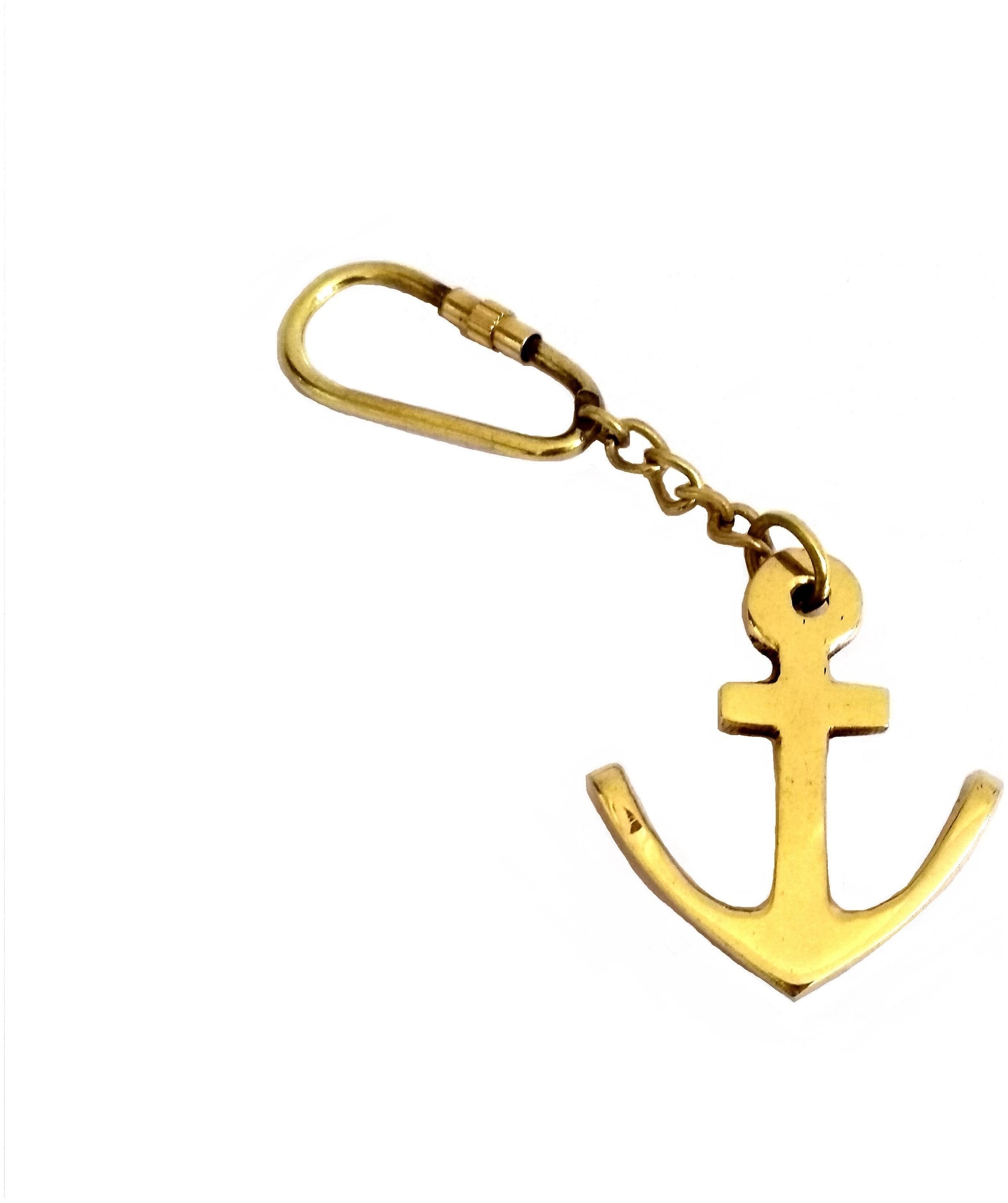 

Nautical Maritime Captain Boat Brass Anchor Keychain