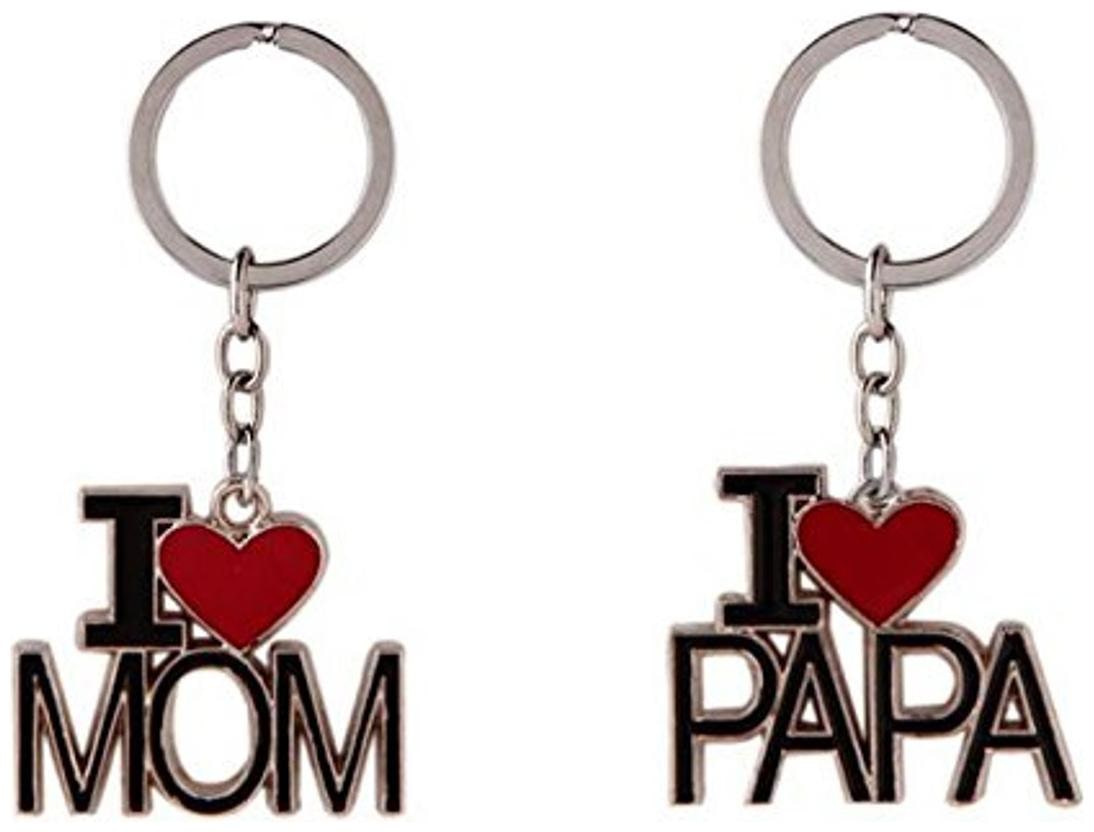 

New Pinch Metal I Love Mom papa Keychain