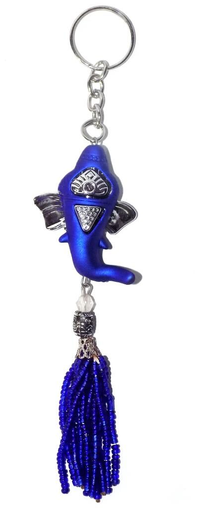 

OMAYA Blue Ganesha Keychain I Ganpati ji Key-Ring for Bike Car Bicycles and Home Key Chain