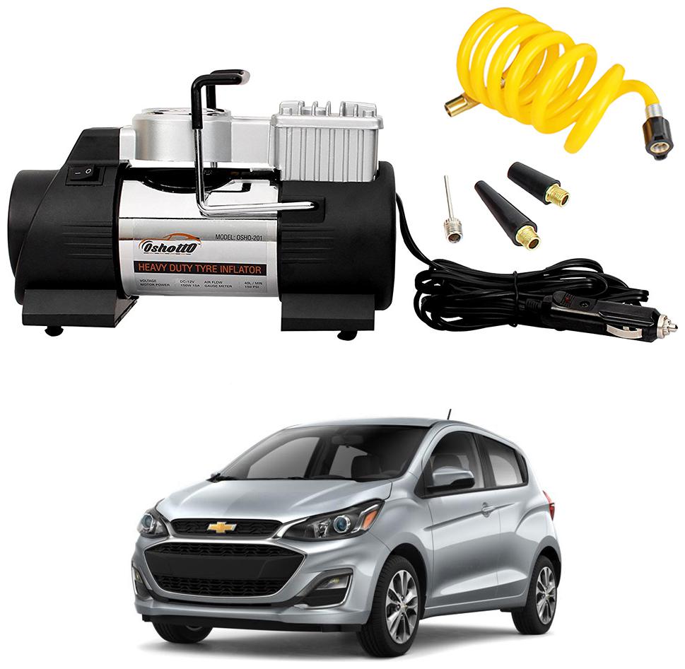 

Oshotto 12V Double Cylinder Air Compressor Tyre Inflator Compatible with Chevrolet Spark (Black)