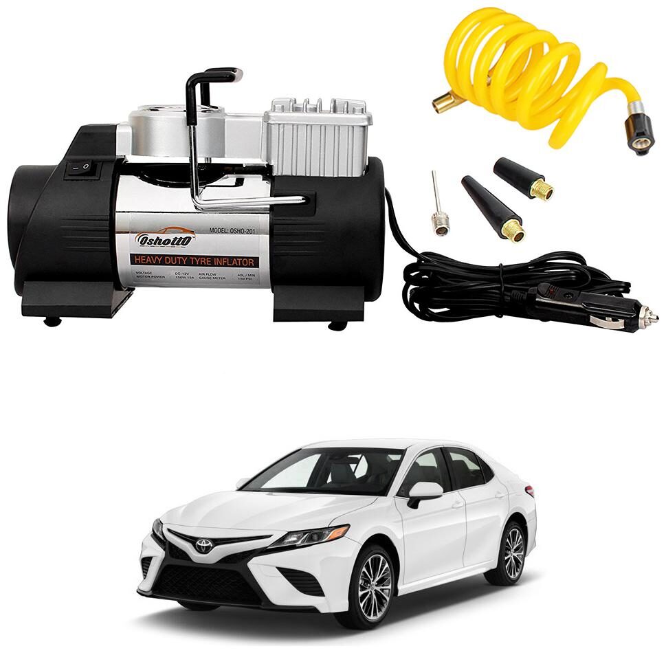 

Oshotto 12V Double Cylinder Air Compressor Tyre Inflator Compatible with Toyota Camry (Black)