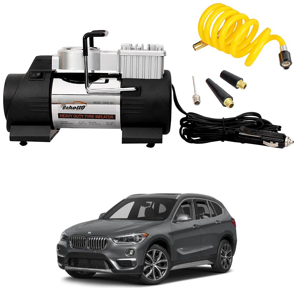 

Oshotto 12V Double Cylinder Air Compressor Tyre Inflator Compatible with BMW X1 (Black)