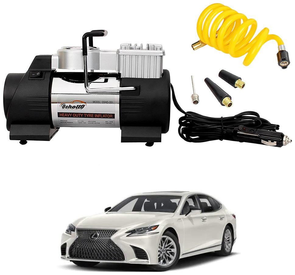 

Oshotto 12V Double Cylinder Air Compressor Tyre Inflator Compatible with Lexus LS (Black)