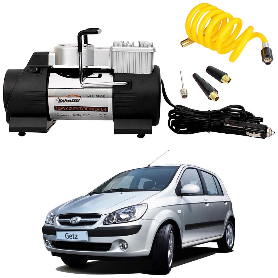 

Oshotto 12V Double Cylinder Air Compressor Tyre Inflator Compatible with Hyundai Getz (Black)