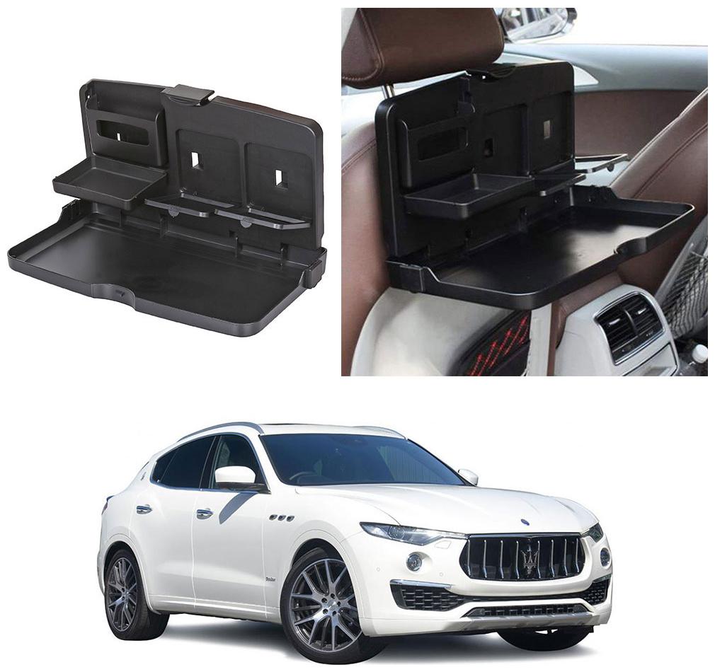 

Oshotto Car Backseat Food Travel Dining Meal Snaks Tray Cup Holder Compatible with Maserati Levante (Black) - 1 pc