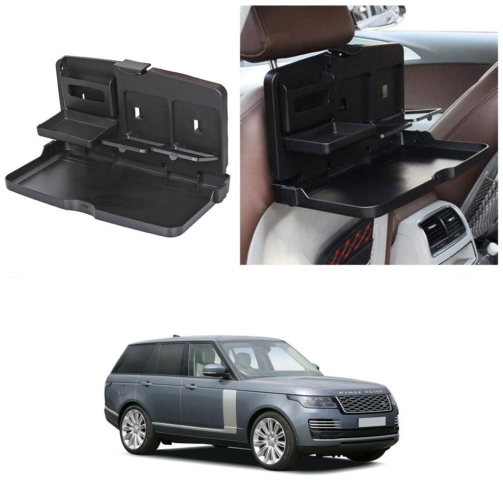 

Oshotto Car Backseat Food Travel Dining Meal Snaks Tray Cup Holder Compatible with Rangerover Vogue (Black) - 1 pc