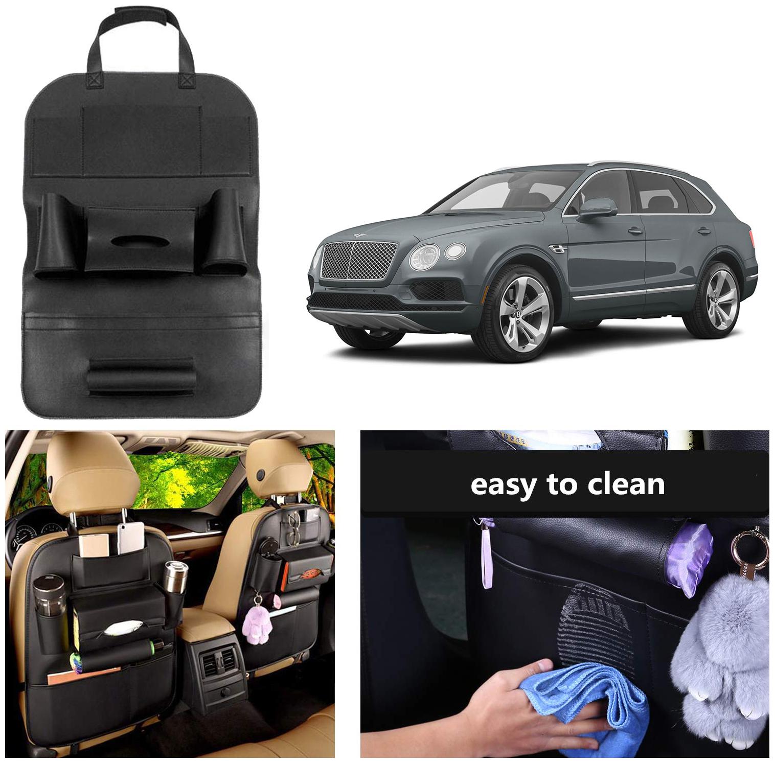 

Oshotto Car Backseat Storage Organizer Phone Holder Multi-Pocket for Bottles Tissue Boxes Kids Toy Storage and Great Travel Accessory Compatible with Bentley Bentayga (Black)