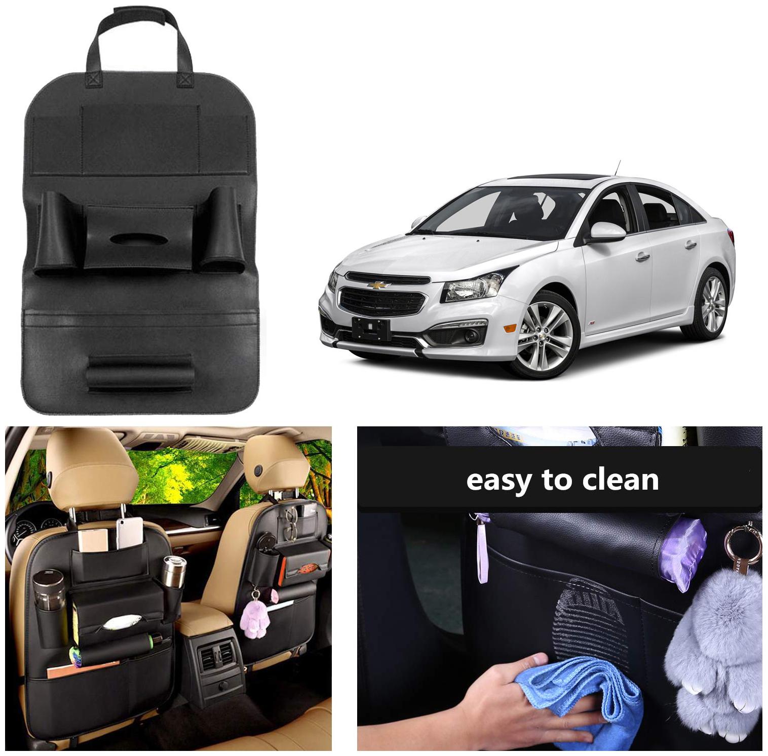 

Oshotto Car Backseat Storage Organizer Phone Holder Multi-Pocket for Bottles Tissue Boxes Kids Toy Storage and Great Travel Accessory Compatible with Chevrolet Cruze (Black)