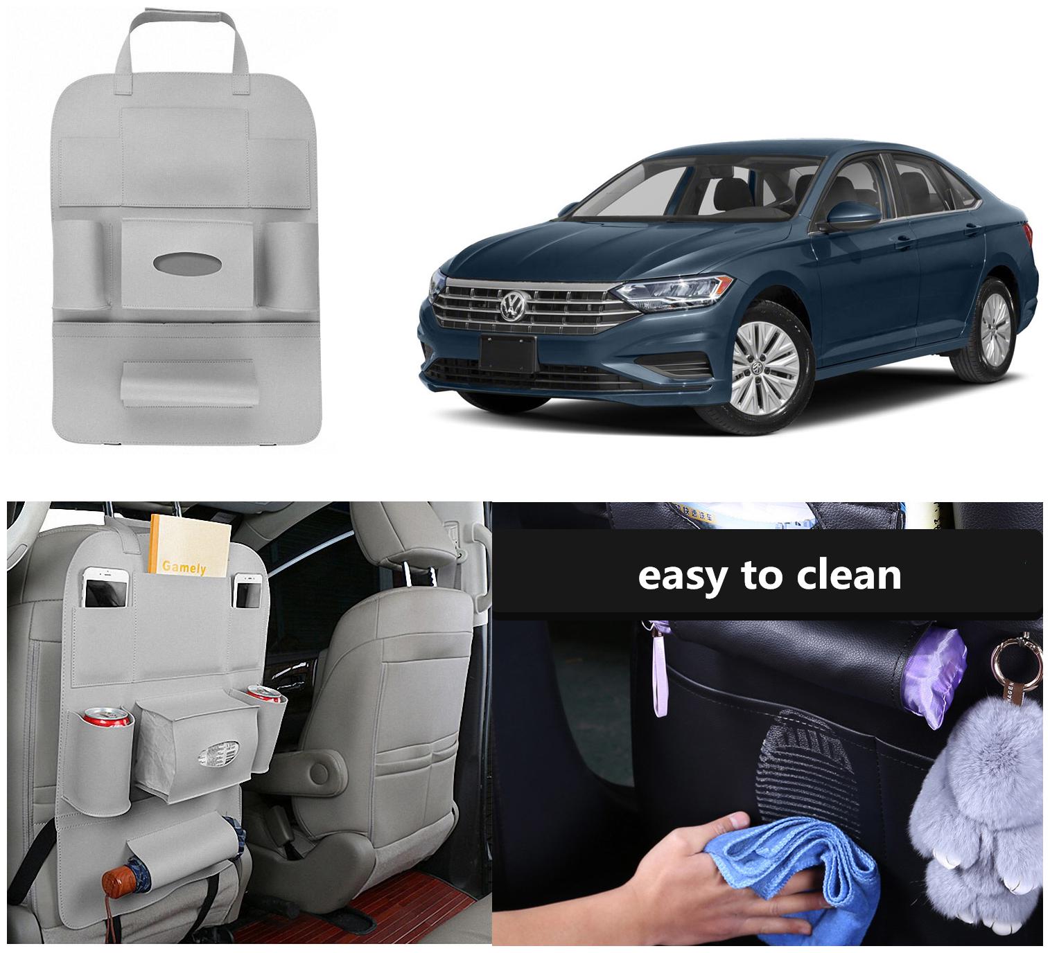 

Oshotto Car Backseat Storage Organizer Phone Holder Multi-Pocket for Bottles Tissue Boxes Kids Toy Storage and Great Travel Accessory Compatible with Volkswagen Jetta (Grey)