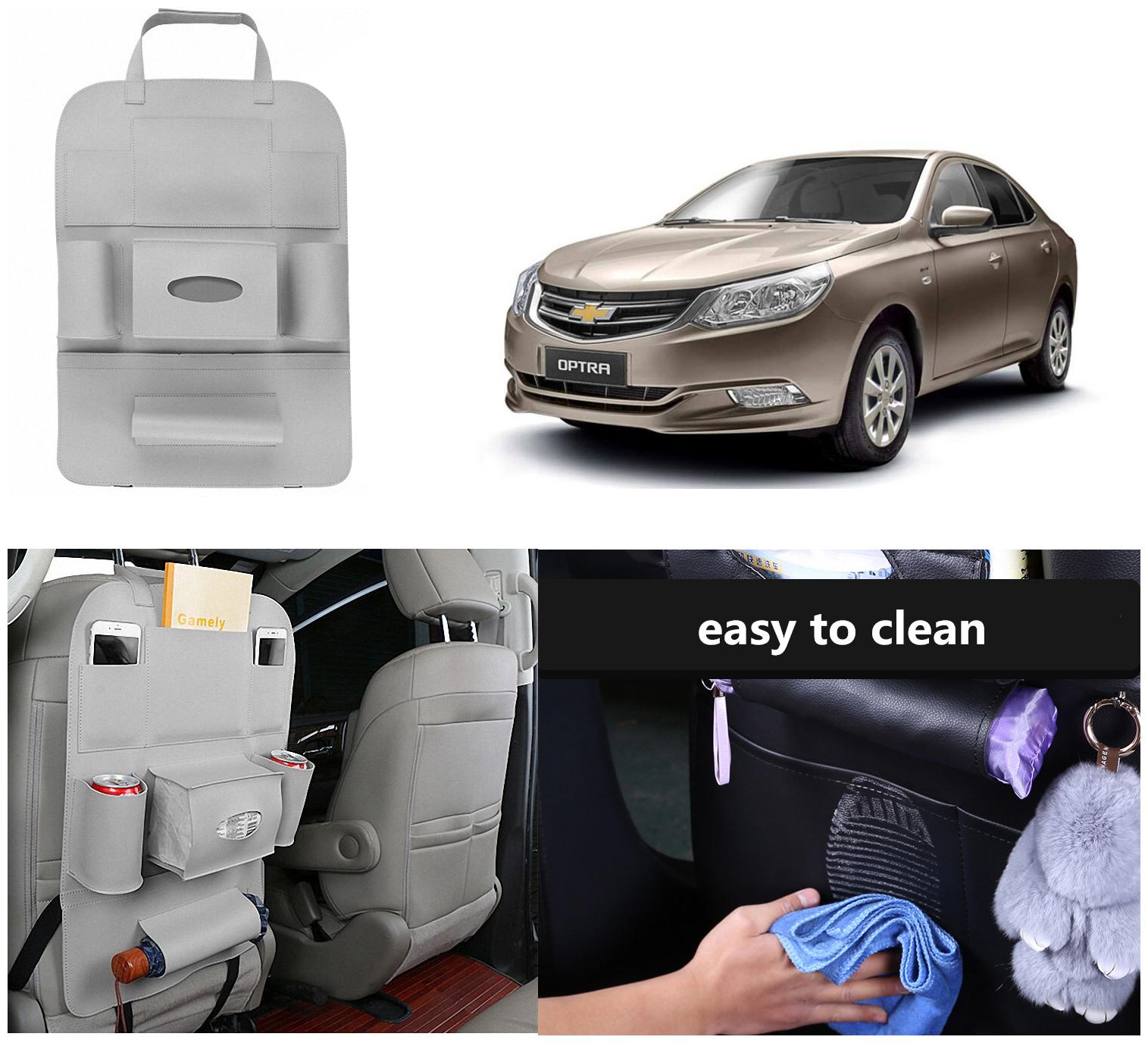 

Oshotto Car Backseat Storage Organizer Phone Holder Multi-Pocket for Bottles Tissue Boxes Kids Toy Storage and Great Travel Accessory Compatible with Chevrolet Optra (Grey)