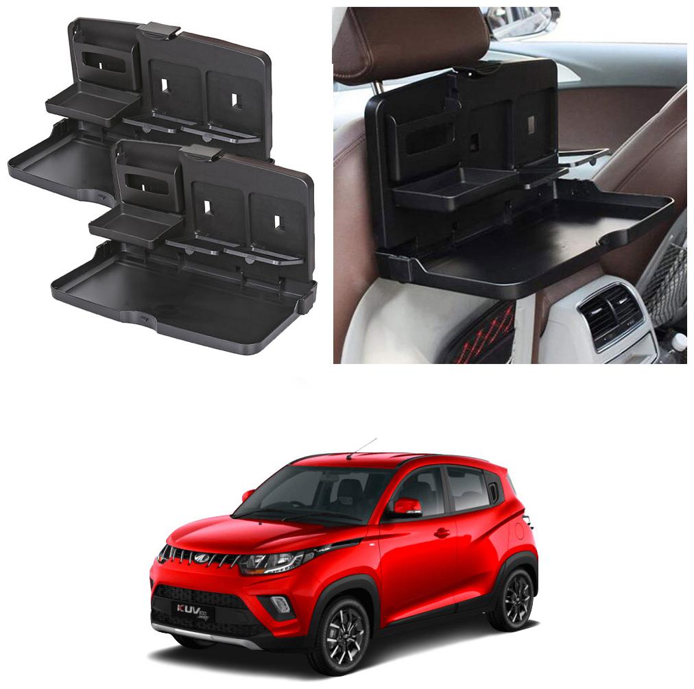 

Oshotto Car Backseat Food Travel Dining Meal Snaks Tray Cup Holder for Mahindra Kuv-100 (Black) - Set of 2