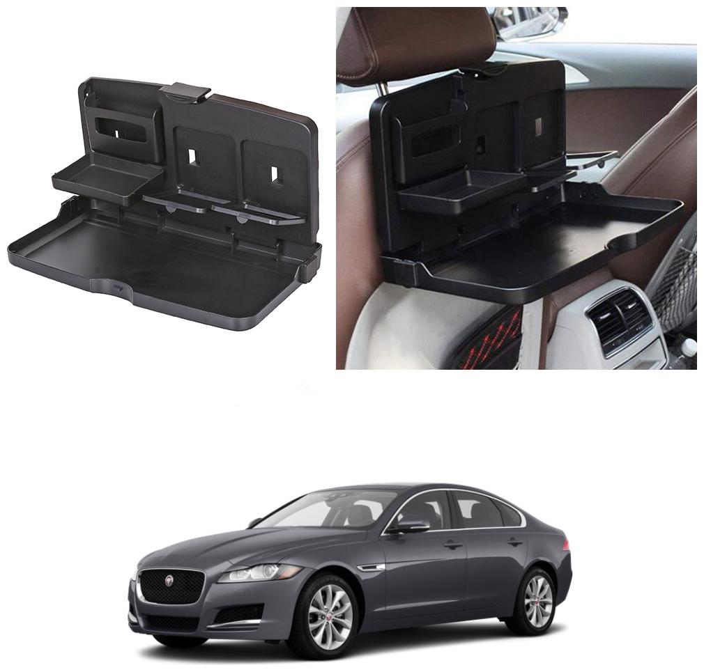 

Oshotto Car Backseat Food Travel Dining Meal Snaks Tray Cup Holder Compatible with Jaguar XF XS (Black) - 1 pc