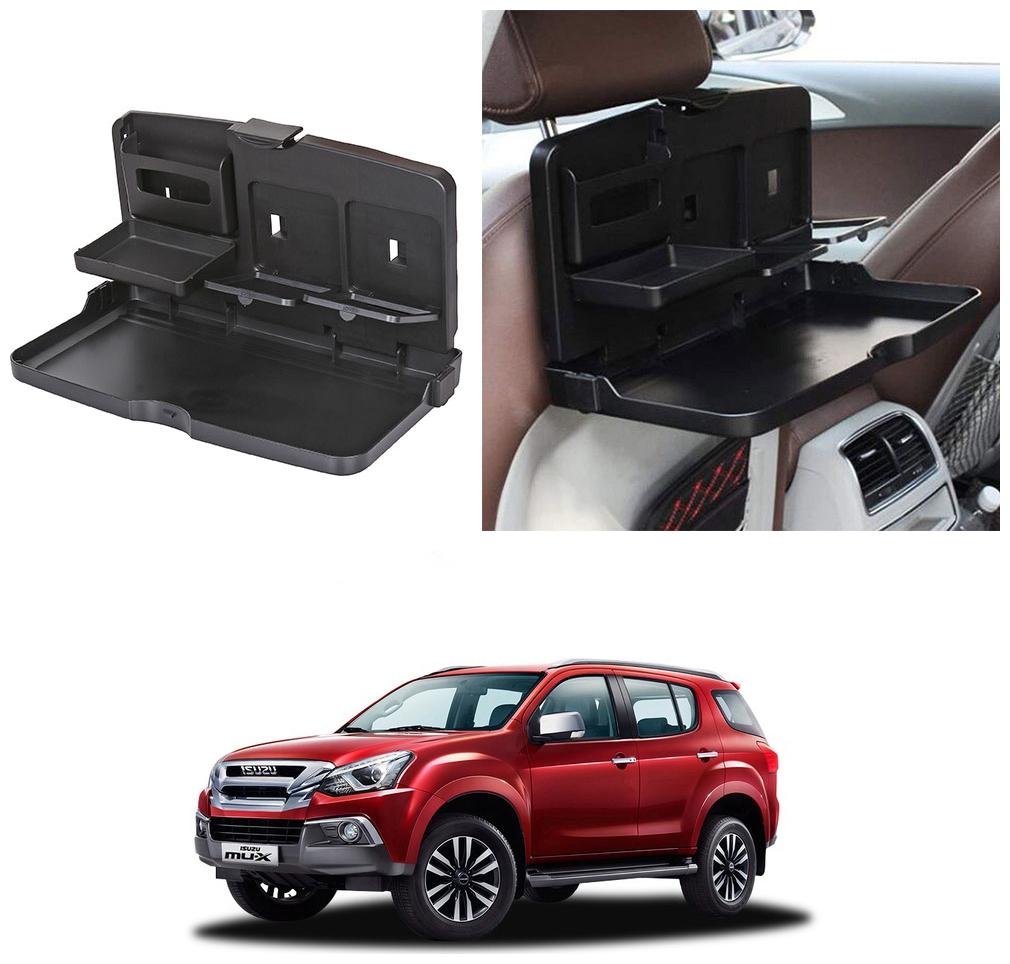 

Oshotto Car Backseat Food Travel Dining Meal Snaks Tray Cup Holder Compatible with Isuzu MUX7 (Black) - 1 pc