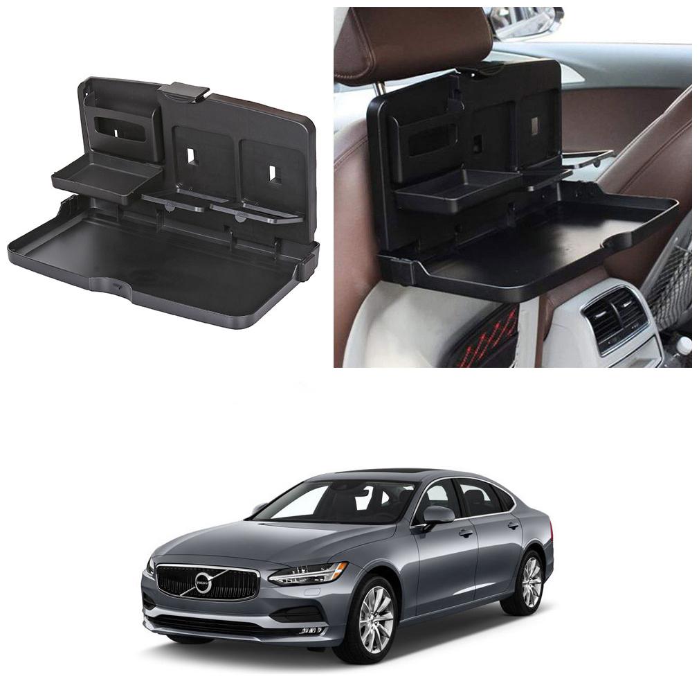

Oshotto Car Backseat Food Travel Dining Meal Snaks Tray Cup Holder Compatible with Volvo S-90 (Black) - 1 pc