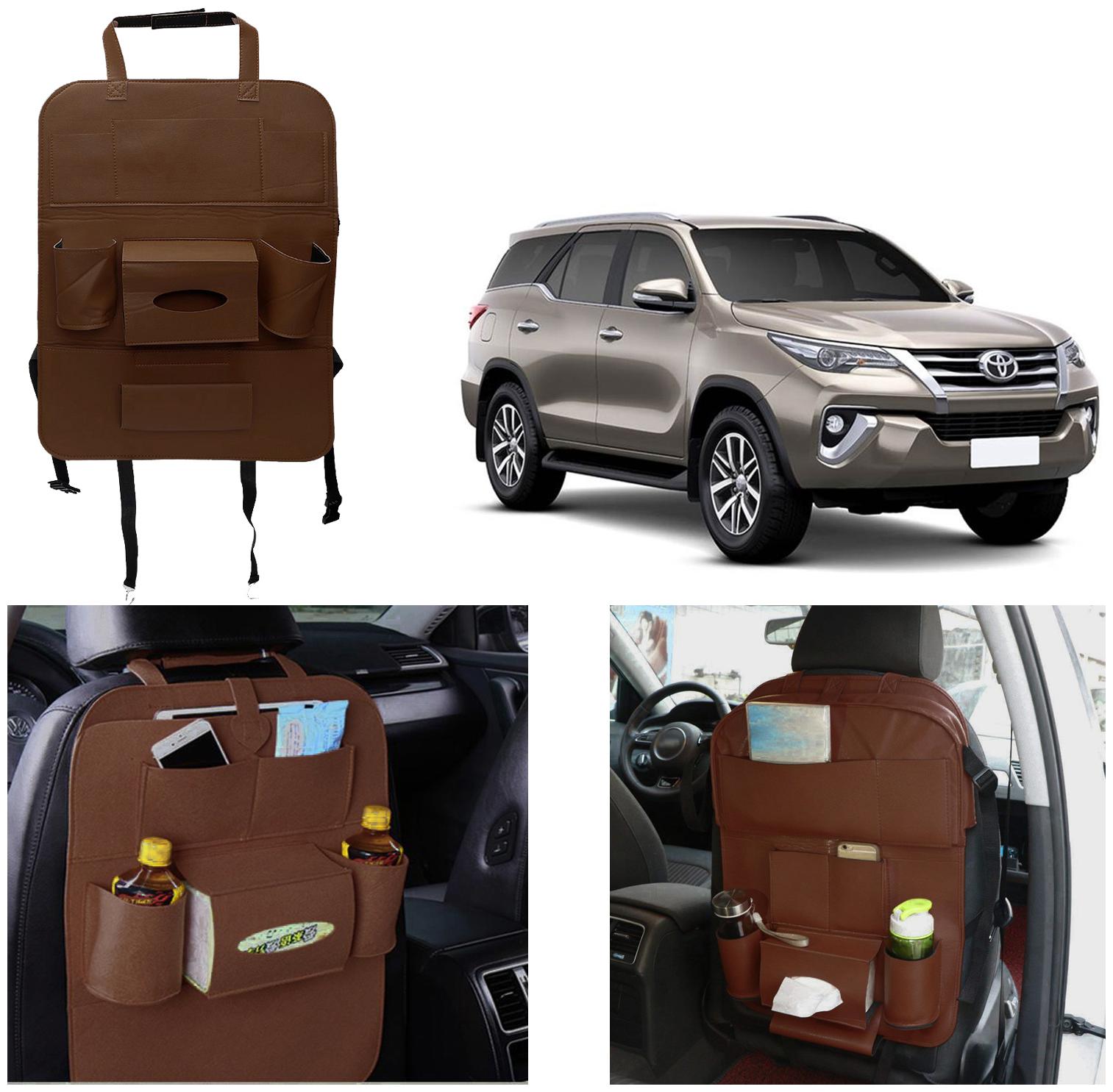 

Oshotto Car Backseat Storage Organizer Phone Holder Multi-Pocket for Bottles Tissue Boxes Kids Toy Storage and Great Travel Accessory Compatible with Toyota Urban Cruiser (Brown)