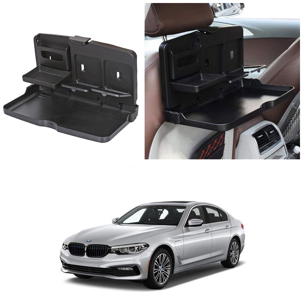 

Oshotto Car Backseat Food Travel Dining Meal Snaks Tray Cup Holder Compatible with BMW 5GT (Black) - 1 pc