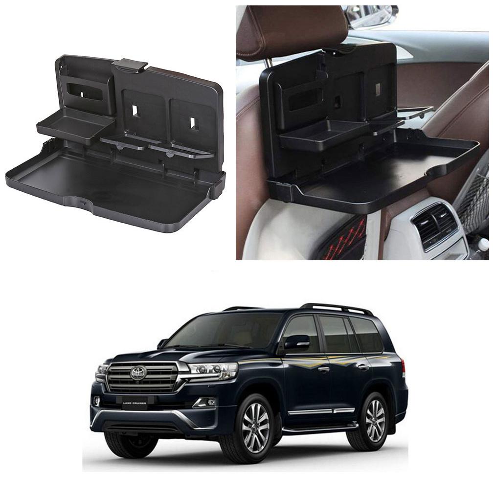

Oshotto Car Backseat Food Travel Dining Meal Snaks Tray Cup Holder Compatible with Toyota Land cruiser 200 (Black) - 1 pc
