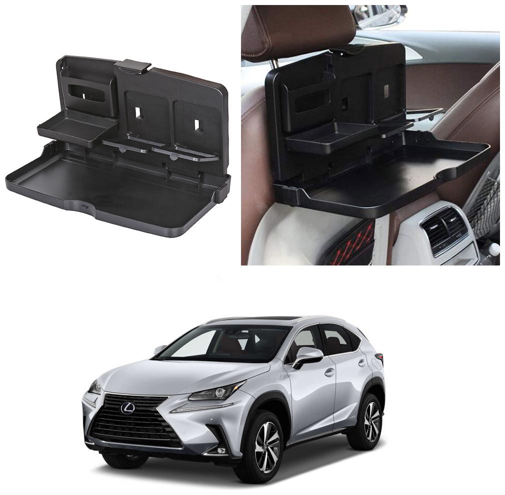 

Oshotto Car Backseat Food Travel Dining Meal Snaks Tray Cup Holder Compatible with LEXUS NX (Black) - 1 pc