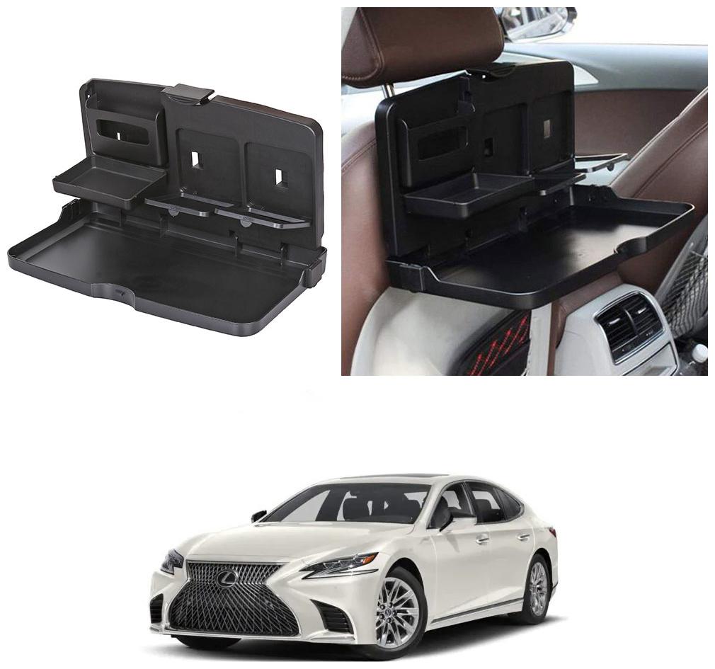 

Oshotto Car Backseat Food Travel Dining Meal Snaks Tray Cup Holder Compatible with LEXUS LS (Black) - 1 pc