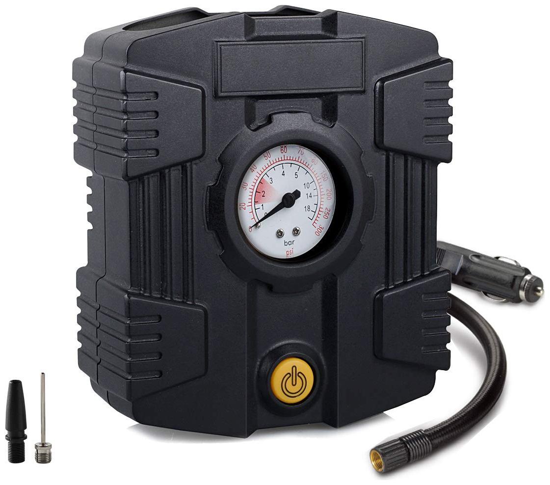 

Oshotto Compact Air Pump Tire Inflator Compressor 300PSI for All Cars Motorcyles (Black)