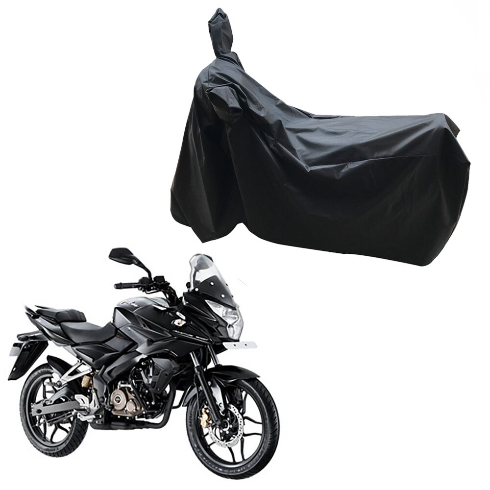 

Oshotto Dust and Water Proof Double Mirror Pocket Leatherite Bike Body Cover for Bajaj Pulsar AS 150 (Black)