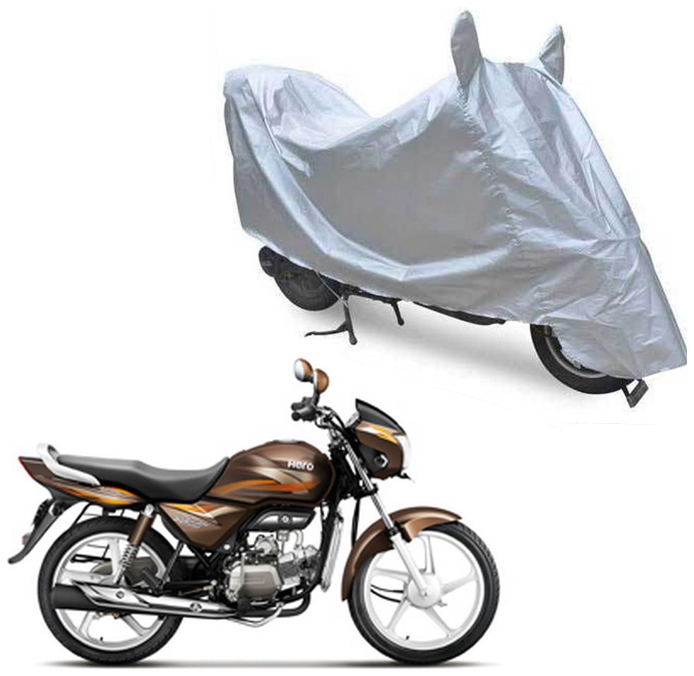 

Oshotto Dust Proof Water Resistant Double Mirror Pocket Silvertech Bike Body Cover for Hero Splendor Pro (Silver)