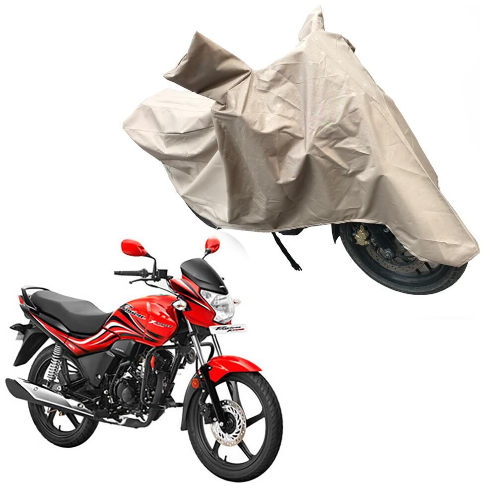 

Oshotto Dust and Water Proof Double Mirror Pocket X1 Bike Body Cover for Hero Passion XPro (Brown)