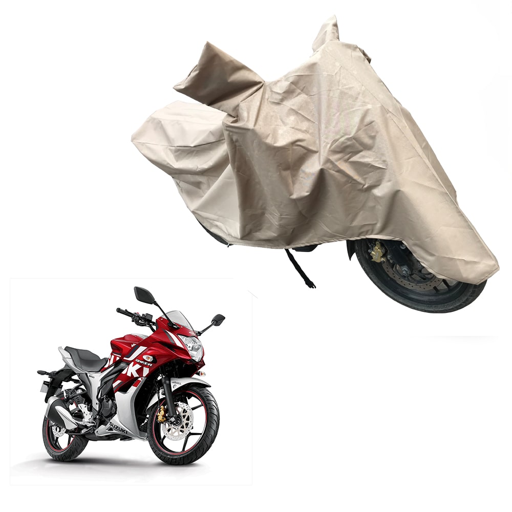 

Oshotto Dust and Water Proof Double Mirror Pocket X1 Bike Body Cover for Suzuki Gixxer Sf (Brown)