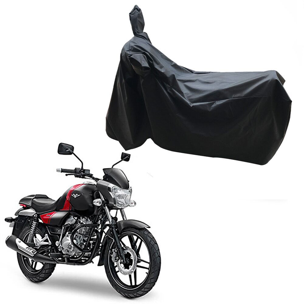 

Oshotto Dust and Water Proof Double Mirror Pocket Leatherite Bike Body Cover for Bajaj V (Black)