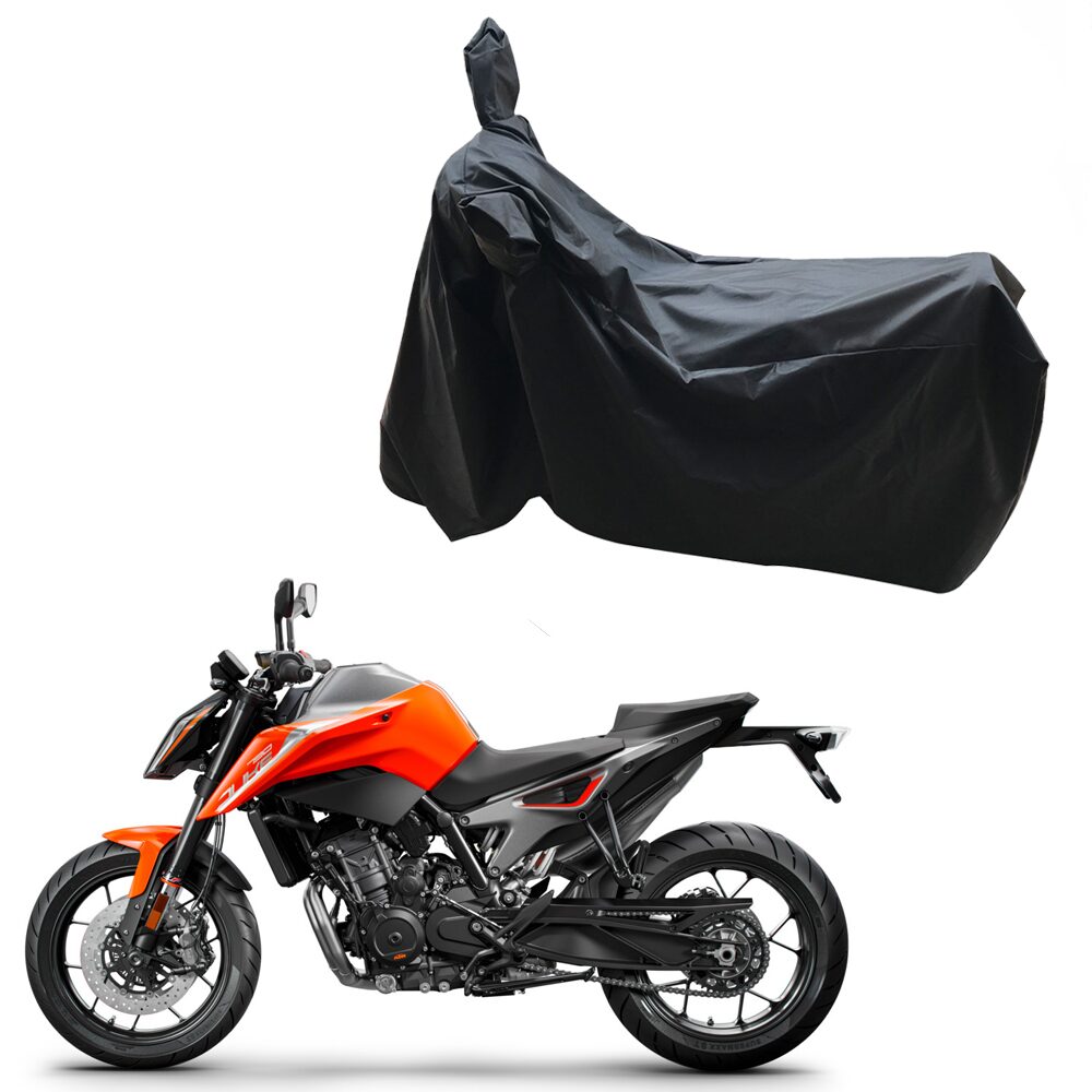 

Oshotto Dust and Water Proof Double Mirror Pocket Leatherite Bike Body Cover for KTM 790 Duke (Black)