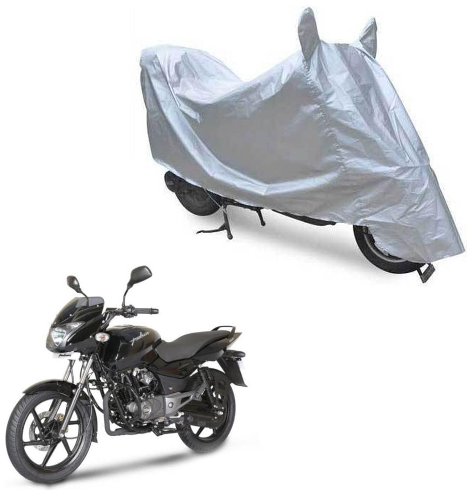 

Oshotto Dust Proof Water Resistant Double Mirror Pocket Silvertech Bike Body Cover for Bajaj Pulsar 150 (Silver)