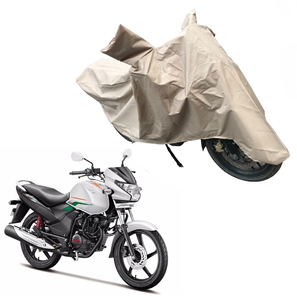 

Oshotto Dust and Water Proof Double Mirror Pocket X1 Bike Body Cover for Hero Achiever (Brown)