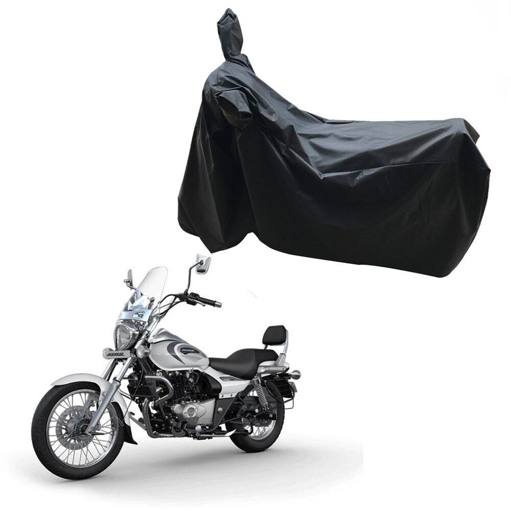 

Oshotto Dust and Water Proof Double Mirror Pocket Leatherite Bike Body Cover for Bajaj Avenger Street 220 (Black)