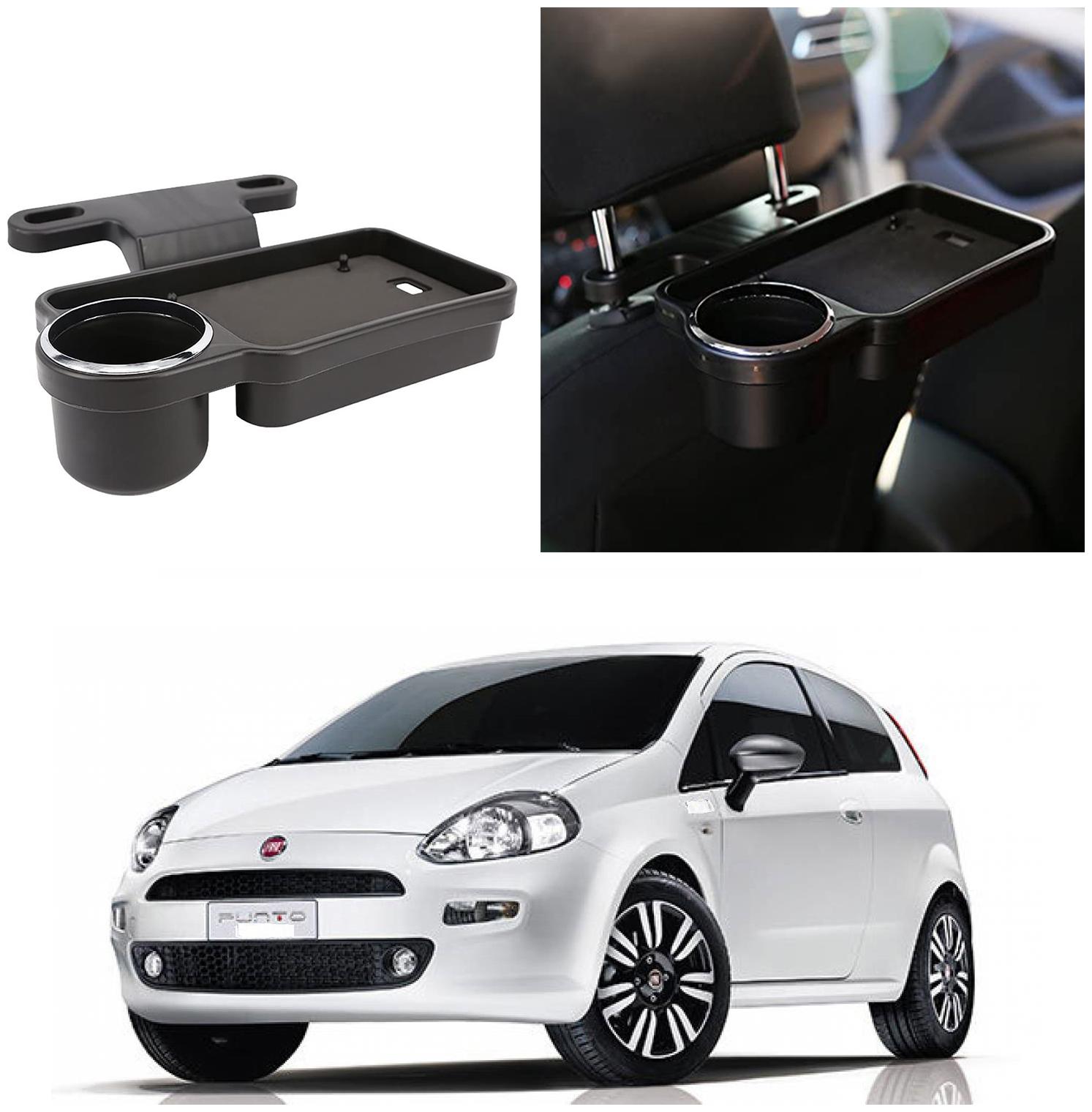

Oshotto Foldable Car Auto Headrest Rear Back Seat Table Drink Food Cup Tray Holder Compatible with Fiat Punto - Black