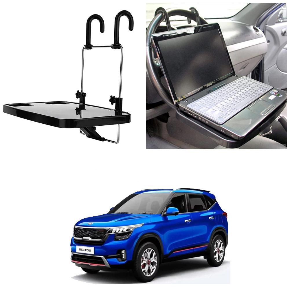

Oshotto Foldable Laptop Tray Food Tray Cup holder Multi Functional Car Organiser for Kia Seltos