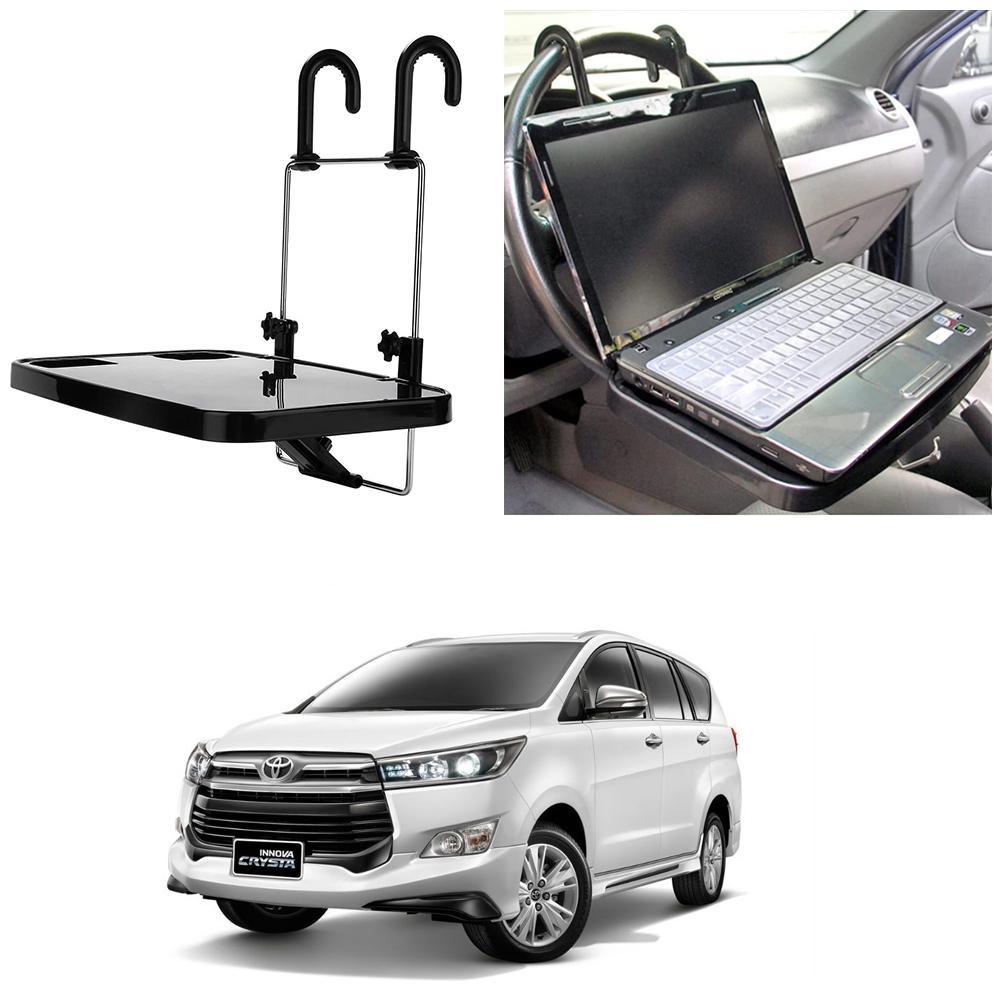

Oshotto Foldable Laptop Tray Food Tray Cup holder Multi Functional Car Organiser for Toyota Innova Crysta