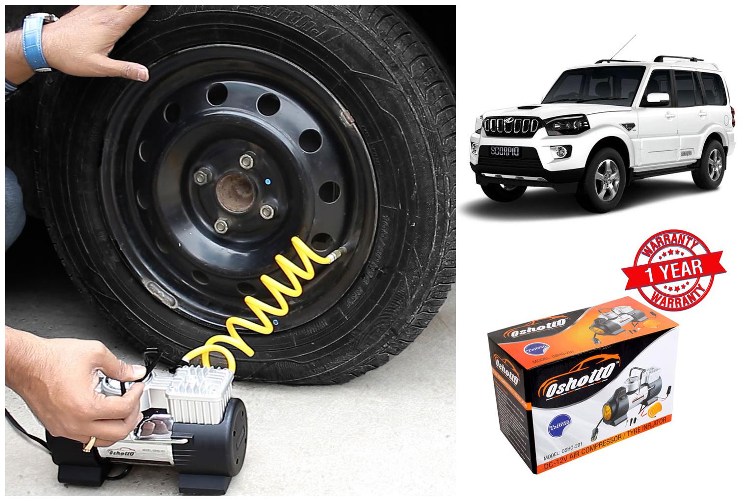 

OSHOTTO Heavy Duty with 100W Copper Motor TYRE Inflator for MAHINDRA SCORPIO