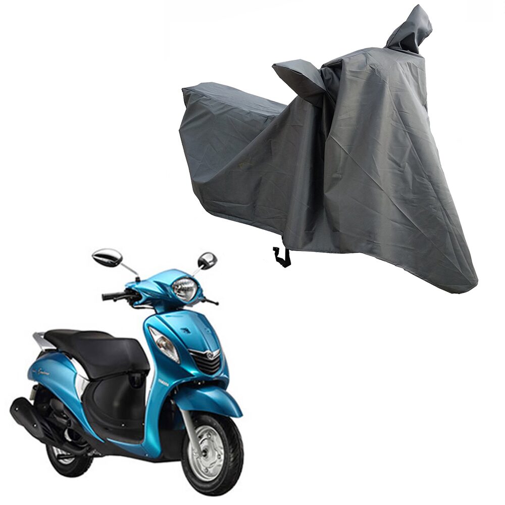 

Oshotto Water and Dust Proof Double Mirror Pocket Spyro Bike Body Cover for Yamaha Fascino (Grey)
