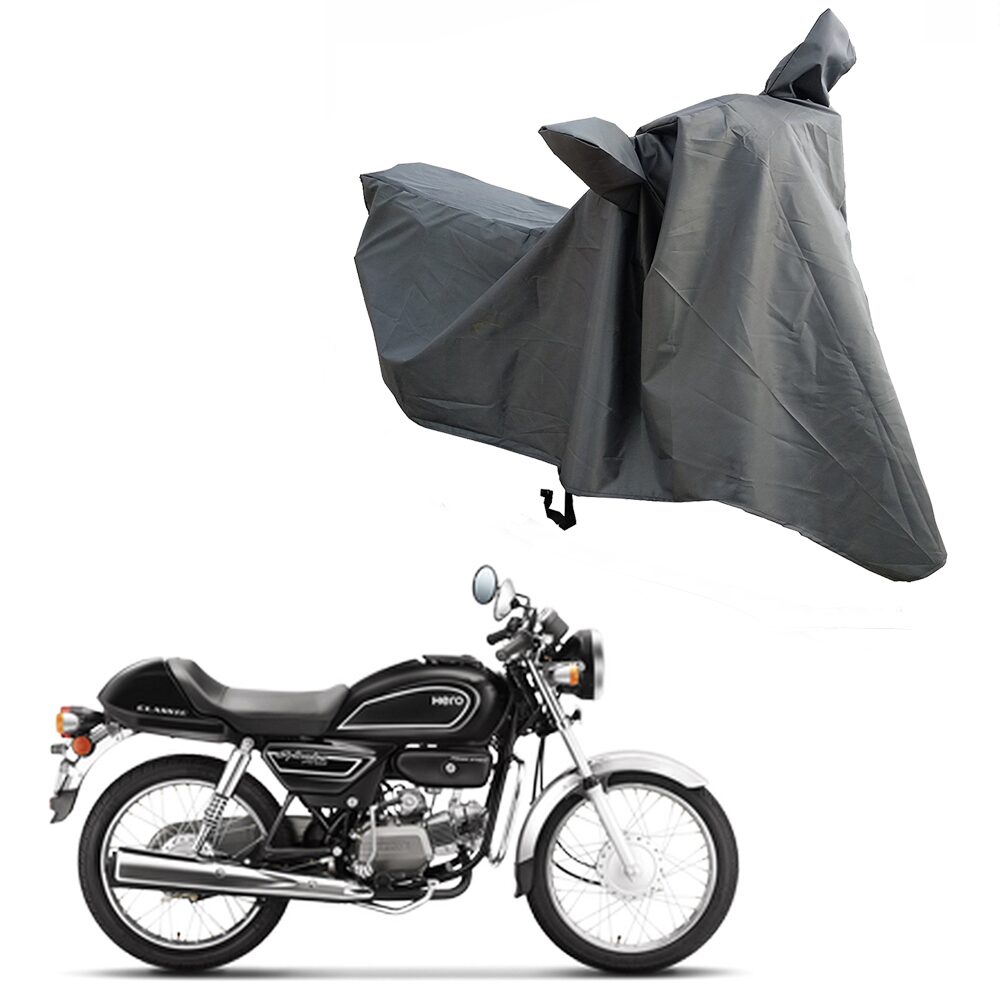 

Oshotto Water and Dust Proof Double Mirror Pocket Spyro Bike Body Cover for Hero Splendor Pro Classic (Grey)