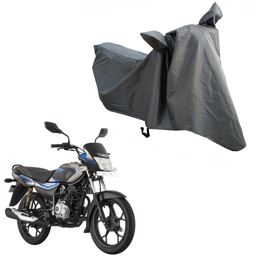 

Oshotto Water and Dust Proof Double Mirror Pocket Spyro Bike Body Cover for Bajaj Platina Comfortec (Grey)