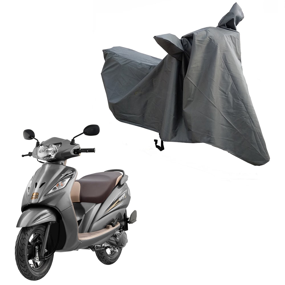 

Oshotto Water and Dust Proof Double Mirror Pocket Spyro Bike Body Cover for Tvs Wego (Grey)