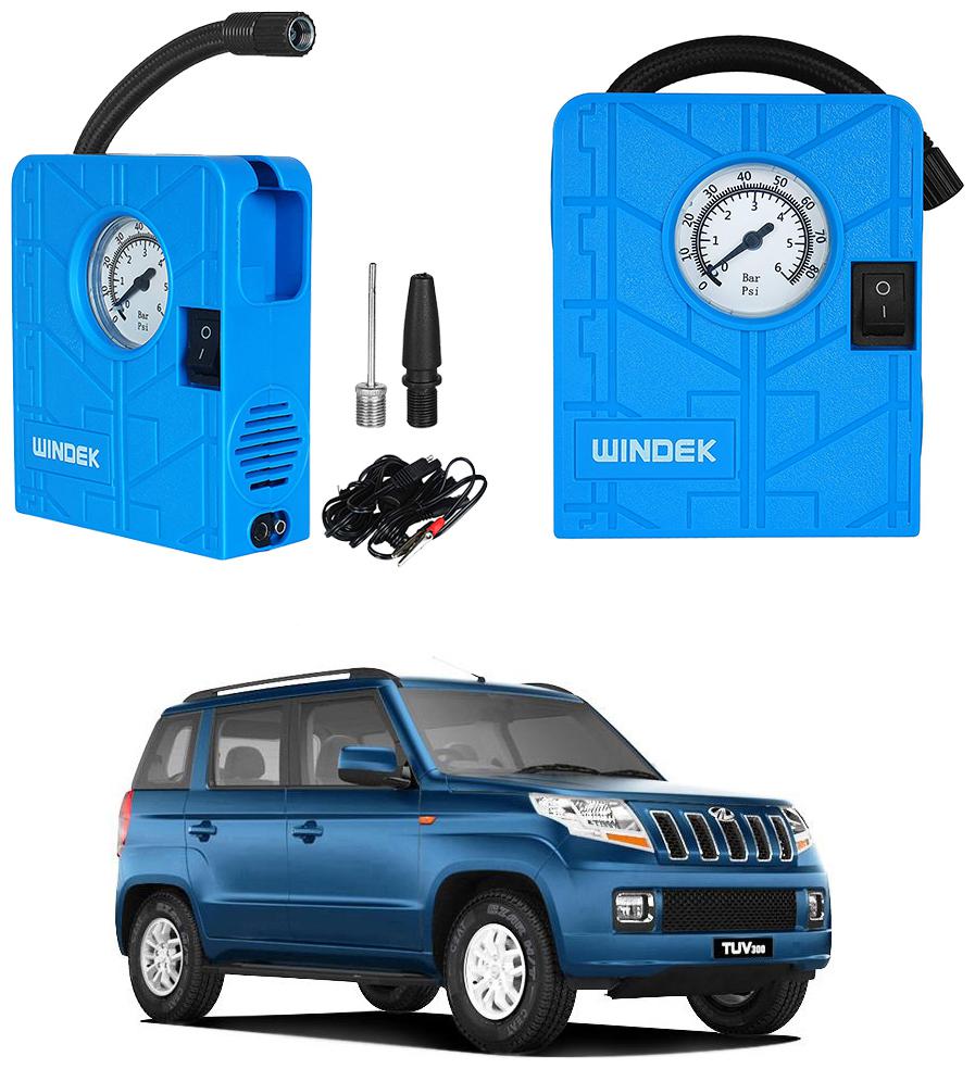 

Oshotto Windek 12V Portable Tire InflatorCompressor with LED Light for Mahindra Tuv-300 (Blue)
