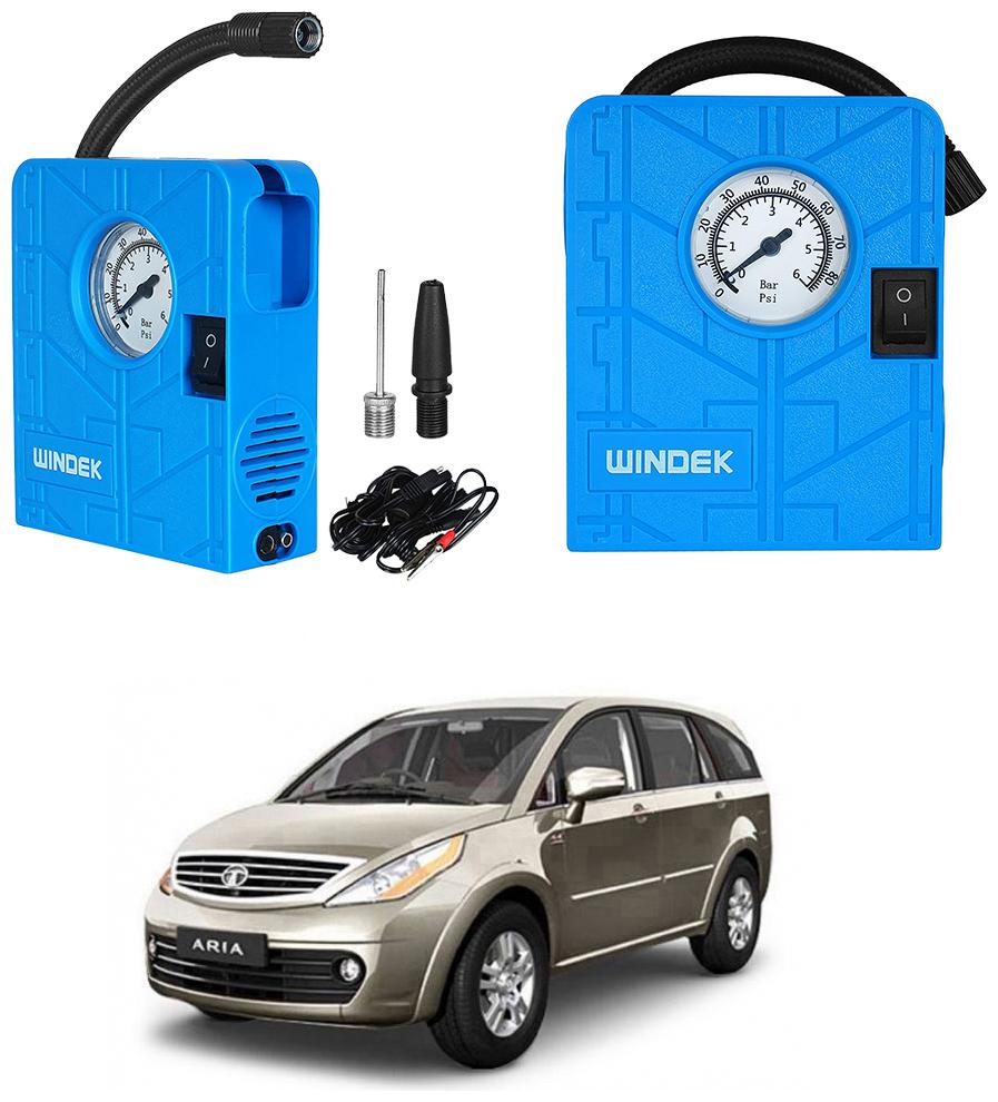 

Oshotto Windek 12V Portable Tire InflatorCompressor with LED Light for Tata Aria (Blue)