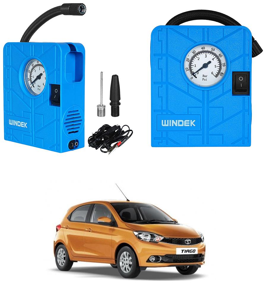 

Oshotto Windek Compact Air Pump Tire Inflator Compressor 300PSI Compatible with Tata Tiago (Blue)