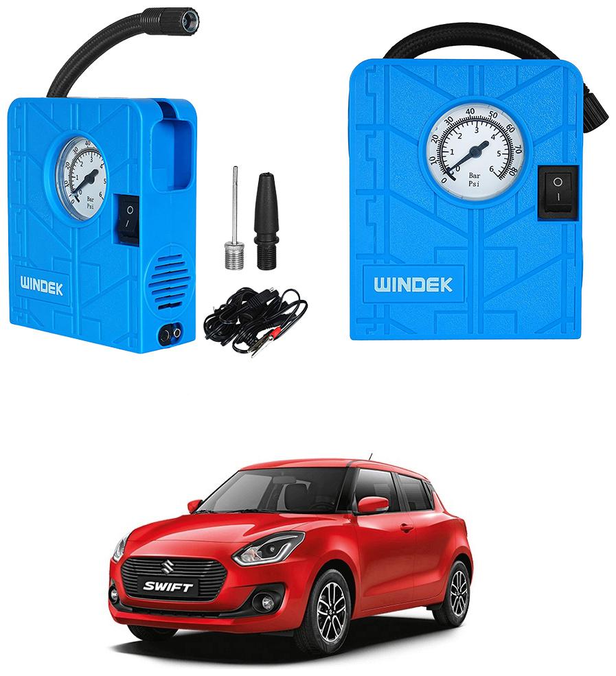 

Oshotto Windek Compact Air Pump Tire Inflator Compressor 300PSI Compatible with Maruti Suzuki Swift 2011 Onwards (Blue)