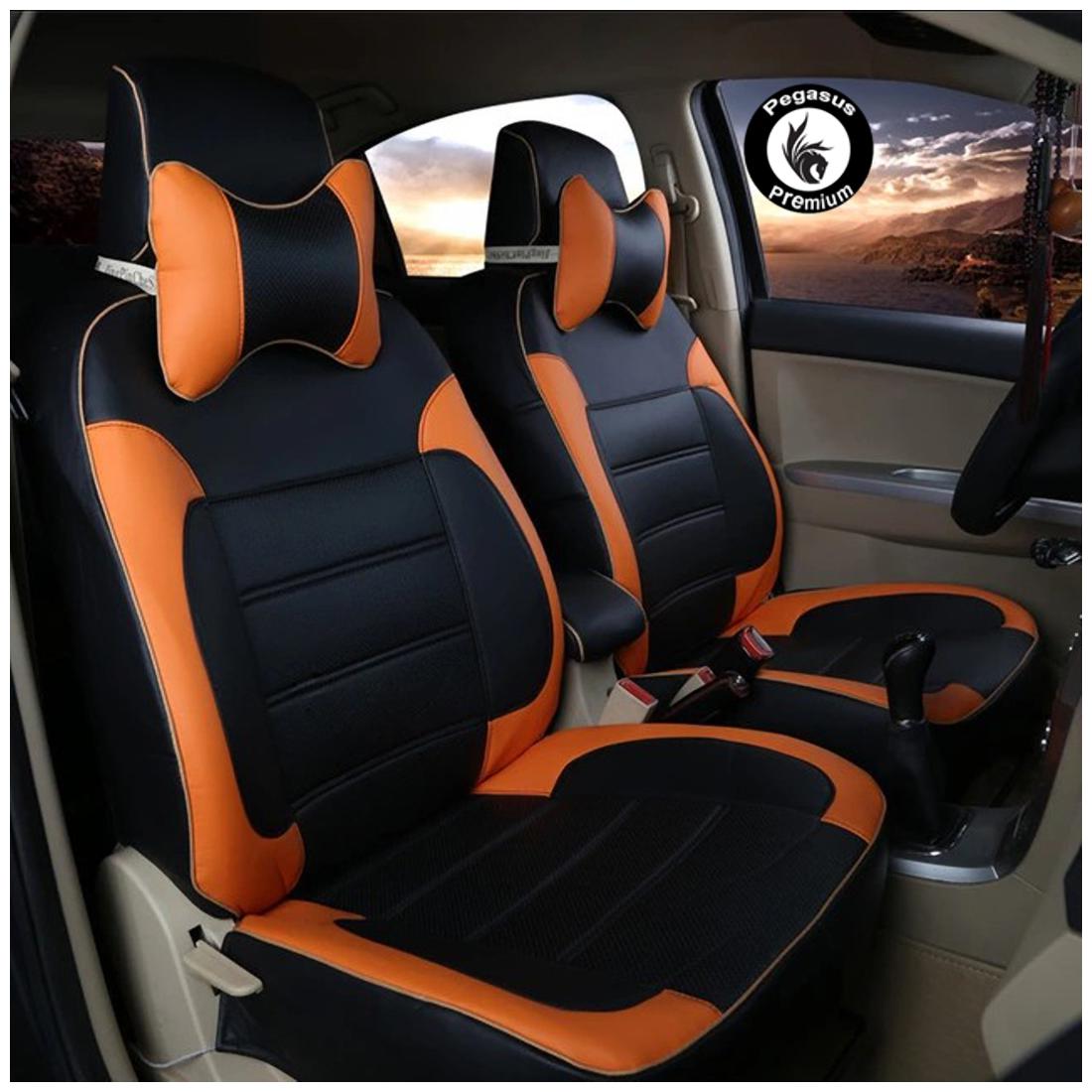 Pegasus Premium Pu Leather Car Seat Cover Black Tan For Maruti Baleno